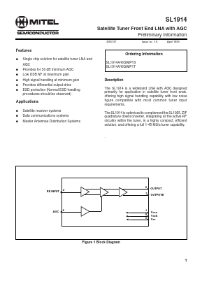 SL1914MP1T Datasheet PDF Mitel Networks