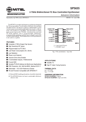 SP5655KG Datasheet PDF Mitel Networks