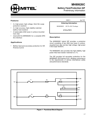 MH80626C Datasheet PDF Mitel Networks