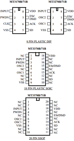 MT3170B Datasheet PDF Mitel Networks