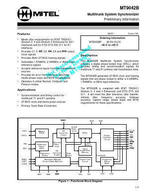 MT9042BP Datasheet PDF Mitel Networks