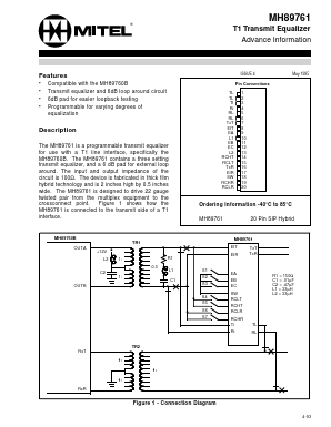 MH89761 Datasheet PDF Mitel Networks