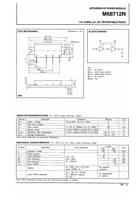 M68712N Datasheet PDF MITSUBISHI ELECTRIC 