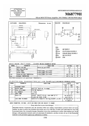 M68779H Datasheet PDF MITSUBISHI ELECTRIC 