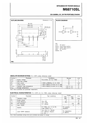 M68710SL Datasheet PDF MITSUBISHI ELECTRIC 
