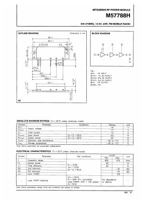 M57788H Datasheet PDF MITSUBISHI ELECTRIC 