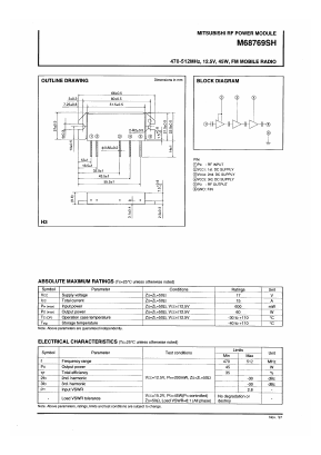 M68769SH Datasheet PDF MITSUBISHI ELECTRIC 