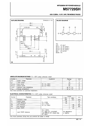 M57729SH Datasheet PDF MITSUBISHI ELECTRIC 