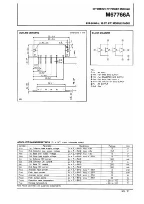 M67766A Datasheet PDF MITSUBISHI ELECTRIC 