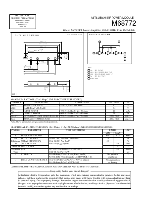 M68772 Datasheet PDF MITSUBISHI ELECTRIC 