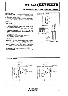 M51943ABML Datasheet PDF MITSUBISHI ELECTRIC 