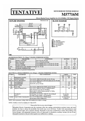 M57716M Datasheet PDF MITSUBISHI ELECTRIC 