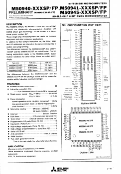 M50945-XXXSP Datasheet PDF MITSUBISHI ELECTRIC 