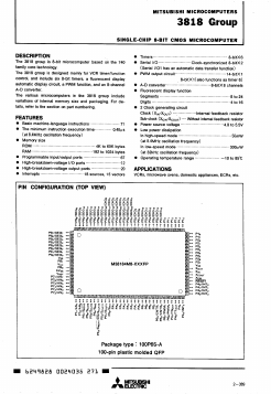 M3818 Datasheet PDF MITSUBISHI ELECTRIC 
