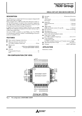 M37630E4TFP Datasheet PDF MITSUBISHI ELECTRIC 