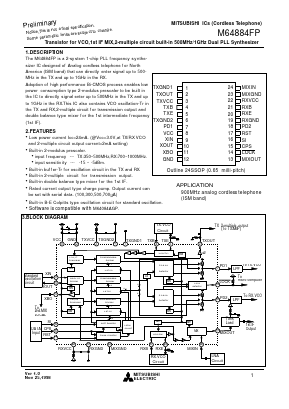 M64884FP Datasheet PDF MITSUBISHI ELECTRIC 