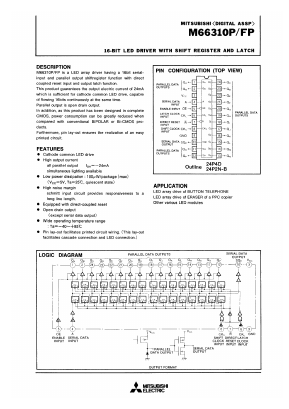 M66310P Datasheet PDF MITSUBISHI ELECTRIC 