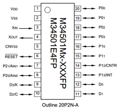 M34501E4FP Datasheet PDF MITSUBISHI ELECTRIC 