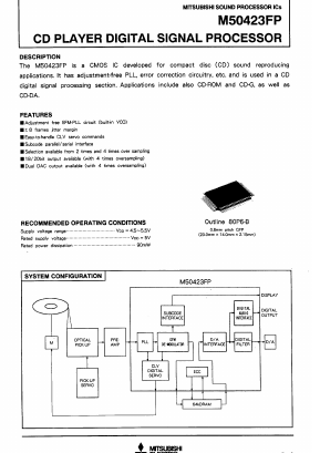 M50423FP Datasheet PDF MITSUBISHI ELECTRIC 