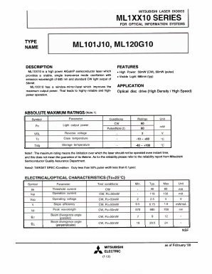 ML101J10 Datasheet PDF MITSUBISHI ELECTRIC 