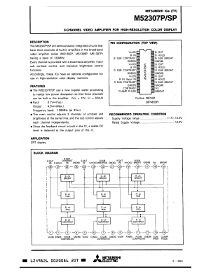 M52307P Datasheet PDF MITSUBISHI ELECTRIC 