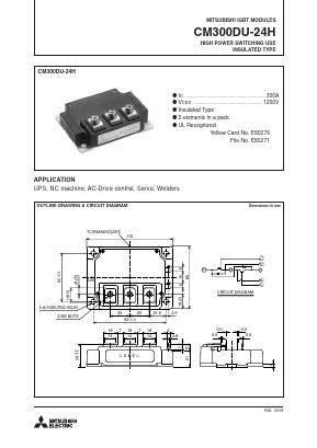 CM300DU-24H_09 Datasheet PDF MITSUBISHI ELECTRIC 