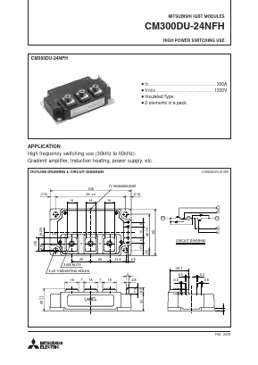 CM300DU-24NFH Datasheet PDF MITSUBISHI ELECTRIC 