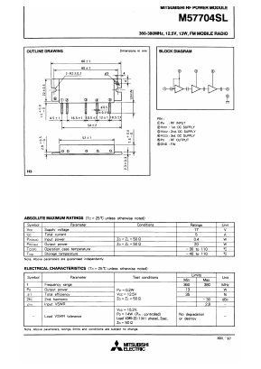 M57704SL Datasheet PDF MITSUBISHI ELECTRIC 