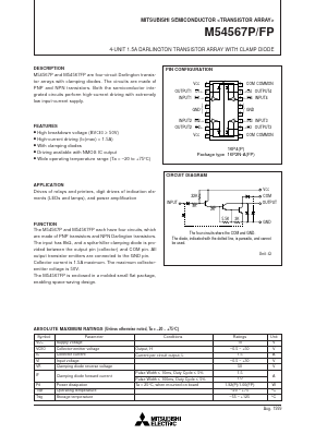 M54567P/FP Datasheet PDF MITSUBISHI ELECTRIC 