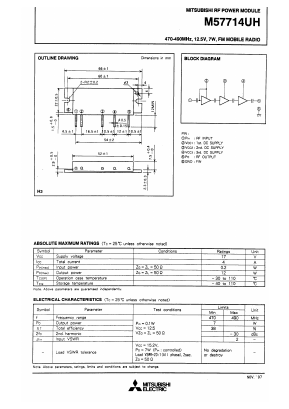 M57714UH Datasheet PDF MITSUBISHI ELECTRIC 