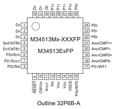 M34513MX-XXXFP Datasheet PDF MITSUBISHI ELECTRIC 