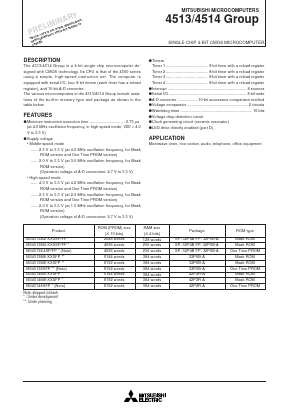 M34514M8/E8 Datasheet PDF MITSUBISHI ELECTRIC 