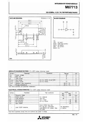 M37713 Datasheet PDF MITSUBISHI ELECTRIC 