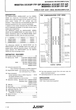 M50954-XXXFP Datasheet PDF MITSUBISHI ELECTRIC 