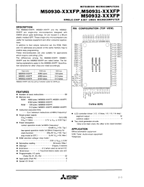M50930 Datasheet PDF MITSUBISHI ELECTRIC 