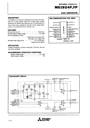 M51924FP Datasheet PDF MITSUBISHI ELECTRIC 