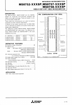 M50758-XXXSP Datasheet PDF MITSUBISHI ELECTRIC 