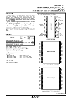 M5M5V108CKV-70X Datasheet PDF MITSUBISHI ELECTRIC 