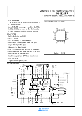 M64821FP Datasheet PDF MITSUBISHI ELECTRIC 