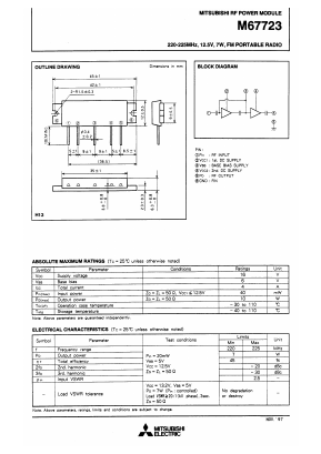 M67723 Datasheet PDF MITSUBISHI ELECTRIC 