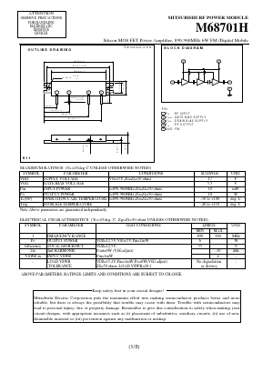 M68701H Datasheet PDF MITSUBISHI ELECTRIC 