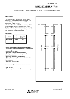 MH32S72BBFA-7 Datasheet PDF MITSUBISHI ELECTRIC 