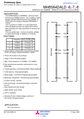 MH8S64DALD-8 Datasheet PDF MITSUBISHI ELECTRIC 