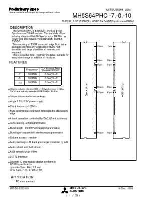 MH8S64PHC-10 Datasheet PDF MITSUBISHI ELECTRIC 