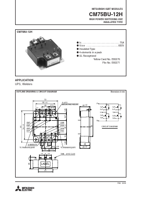 CM75BU-12H_09 Datasheet PDF MITSUBISHI ELECTRIC 