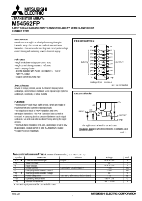 M54562FP Datasheet PDF MITSUBISHI ELECTRIC 