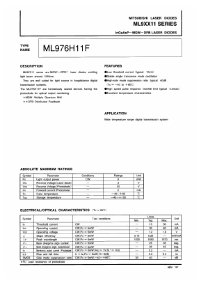 ML976H11F Datasheet PDF MITSUBISHI ELECTRIC 