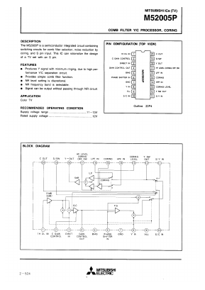 M52015FP Datasheet PDF MITSUBISHI ELECTRIC 
