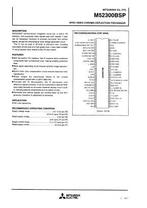 M52300BSP Datasheet PDF MITSUBISHI ELECTRIC 