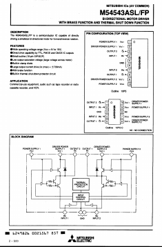 M54543AFP Datasheet PDF MITSUBISHI ELECTRIC 